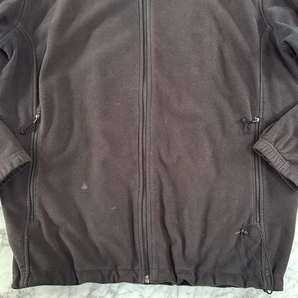 North Face Jacket Mens Fleece Full Zip Black Windwall - XL